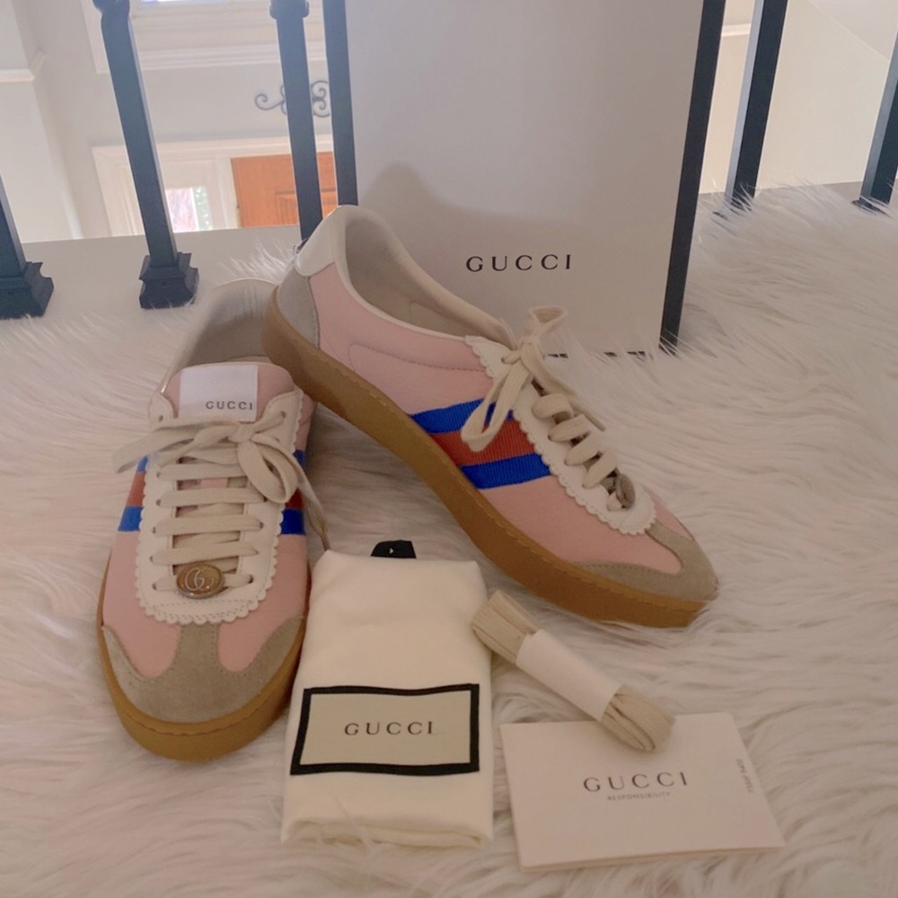 Gucci Pink and Blue Sneakers - Picture 2 of 7